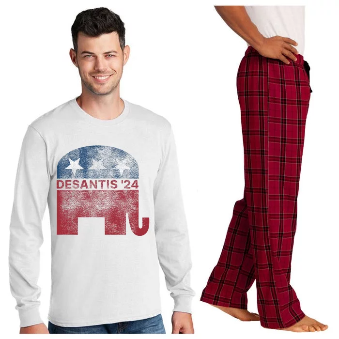 Ron Desantis 2024 For President American Flag Vintage Pro Long Sleeve Pajama Set