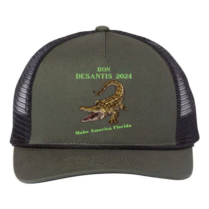 Ron Desantis 2024 Retro Rope Trucker Hat Cap