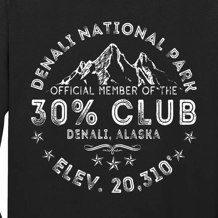 Retro Denali 30 Club Alaska National Park Denali Alaska Tall Long Sleeve T-Shirt