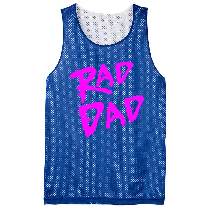 Rad Dad 80s Throwback Gift Mesh Reversible Basketball Jersey Tank