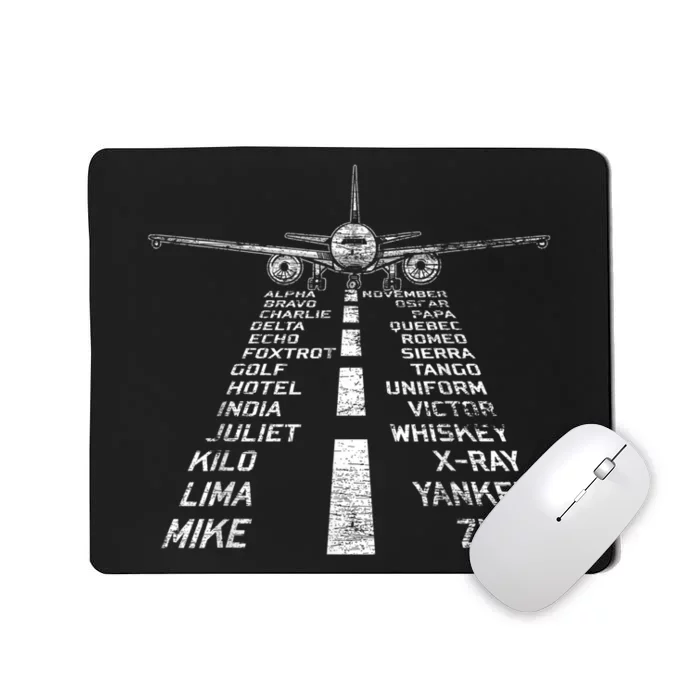 Retro Distressed Aviation Plane Pilot Mousepad