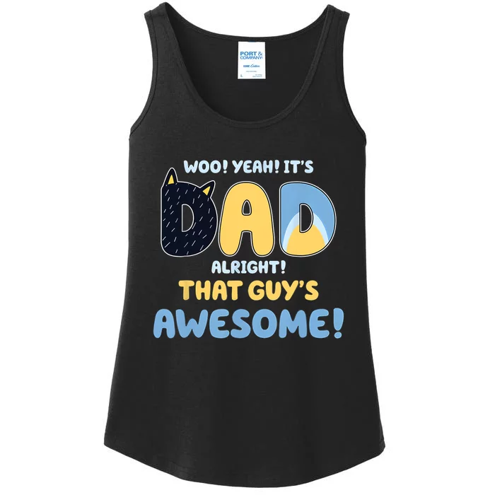 Retro Dad Alright That Guys Awesome Fathers Day Ladies Essential Tank