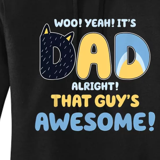 Retro Dad Alright That Guys Awesome Fathers Day Women's Pullover Hoodie