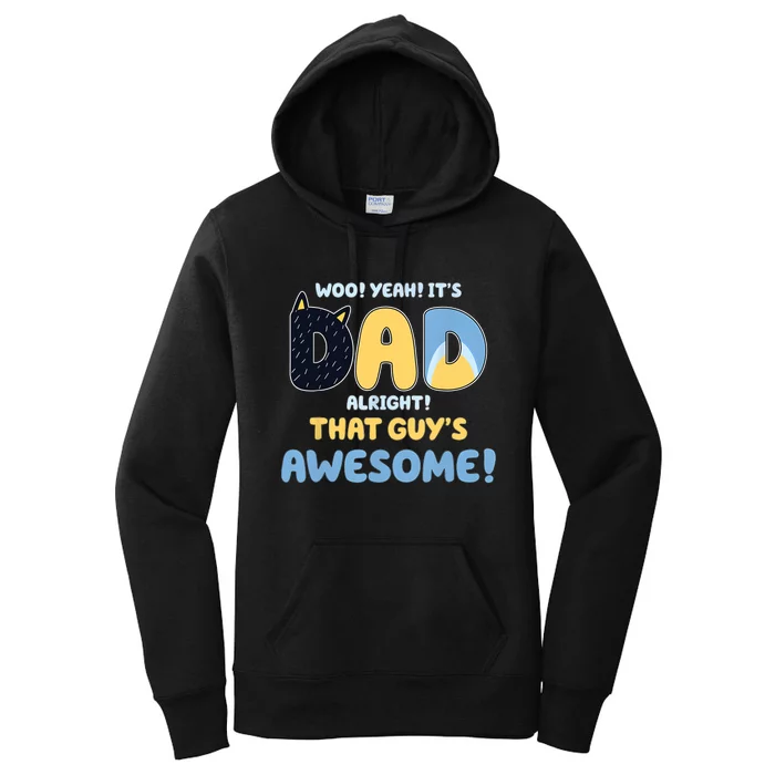 Retro Dad Alright That Guys Awesome Fathers Day Women's Pullover Hoodie