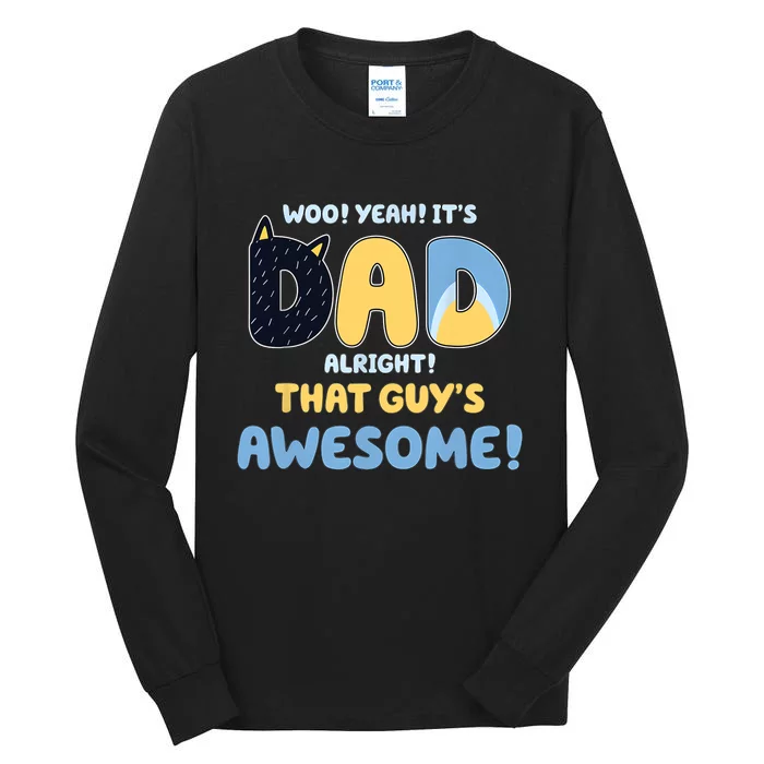 Retro Dad Alright That Guys Awesome Fathers Day Tall Long Sleeve T-Shirt