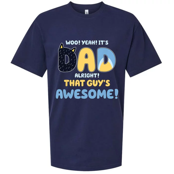 Retro Dad Alright That Guys Awesome Fathers Day Sueded Cloud Jersey T-Shirt