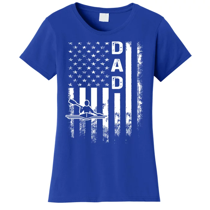 Rowing Dad American Flag Vintage Christmas Fathers Day Cute Gift Women's T-Shirt