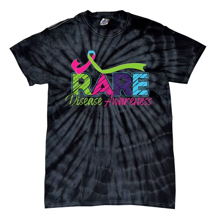 Rare Disease Awareness Rare Disease Day Warriors 2024 Tie-Dye T-Shirt