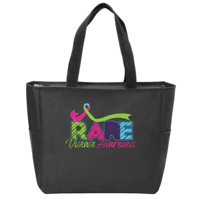 Rare Disease Awareness Rare Disease Day Warriors 2024 Zip Tote Bag