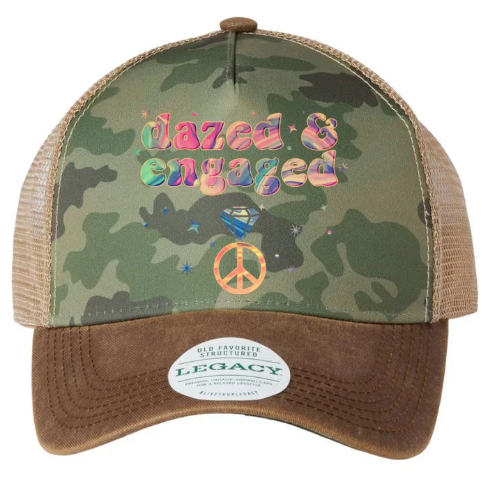 Retro Dazed And Engaged New Bride Wife Legacy Tie Dye Trucker Hat