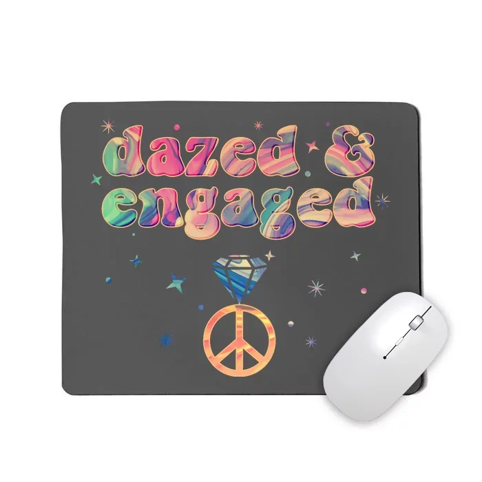 Retro Dazed And Engaged New Bride Wife Mousepad