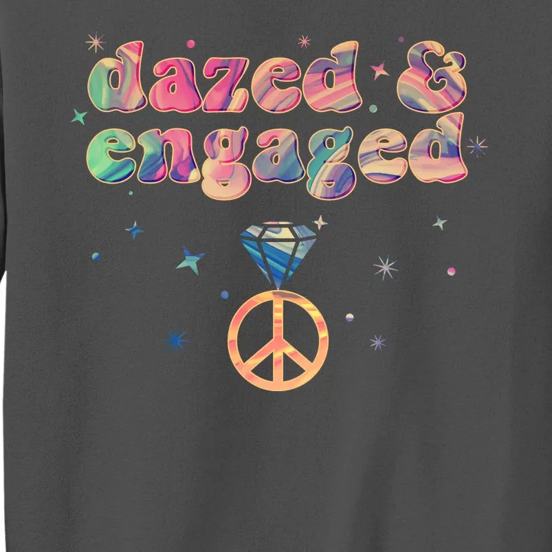 Retro Dazed And Engaged New Bride Wife Tall Sweatshirt