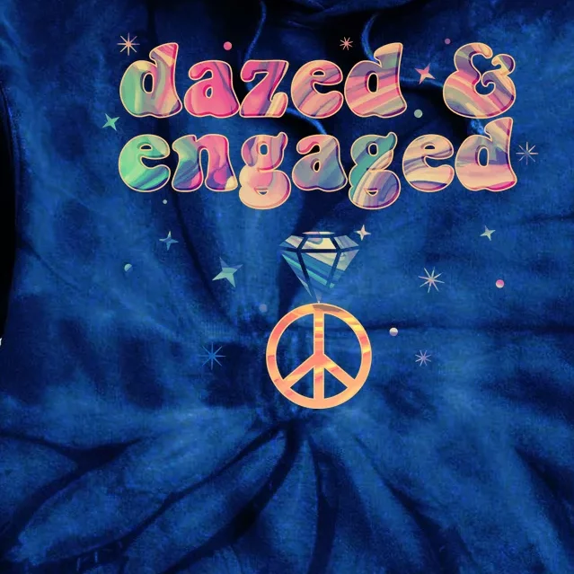 Retro Dazed And Engaged New Bride Wife Tie Dye Hoodie