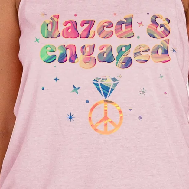 Retro Dazed And Engaged New Bride Wife Women's Knotted Racerback Tank