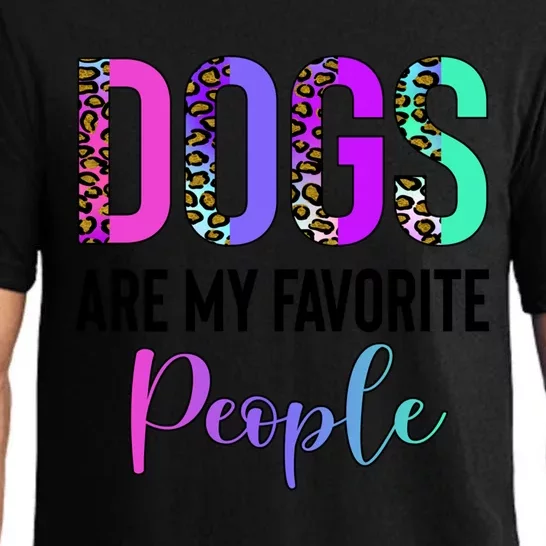 Retro Dogs Are My Favorite People Leopard Funny Dog Owner Gift Pajama Set