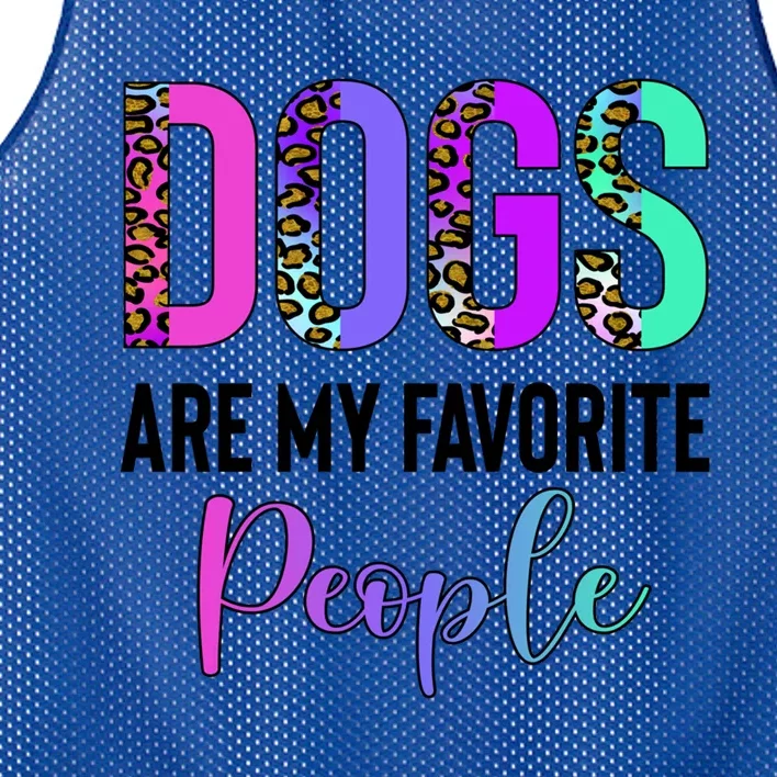 Retro Dogs Are My Favorite People Leopard Funny Dog Owner Gift Mesh Reversible Basketball Jersey Tank