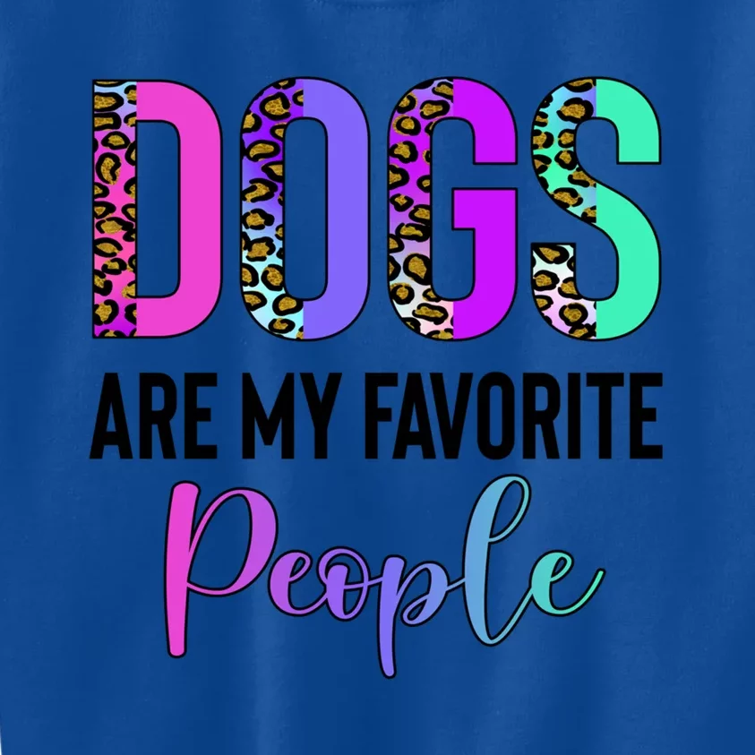 Retro Dogs Are My Favorite People Leopard Funny Dog Owner Gift Kids Sweatshirt