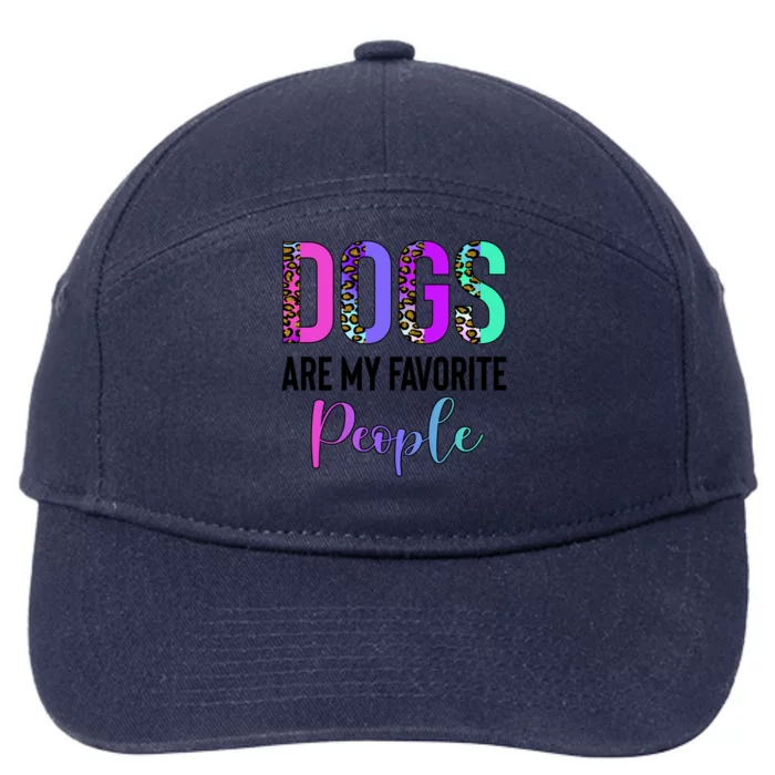 Retro Dogs Are My Favorite People Leopard Funny Dog Owner Gift 7-Panel Snapback Hat