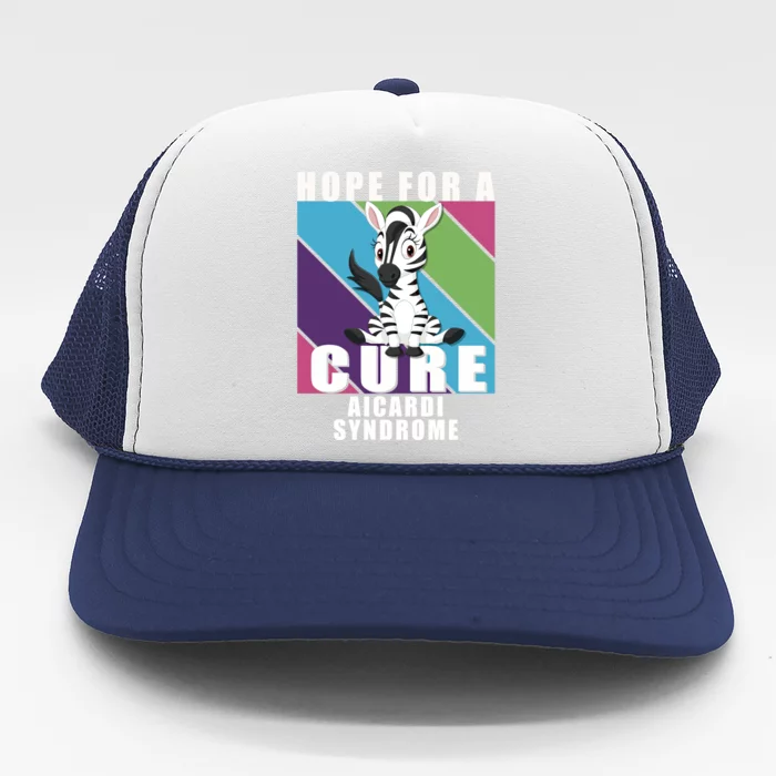 Rare Disease Awareness Day Hope Cure Aicardi Syndrome Funny Gift Trucker Hat