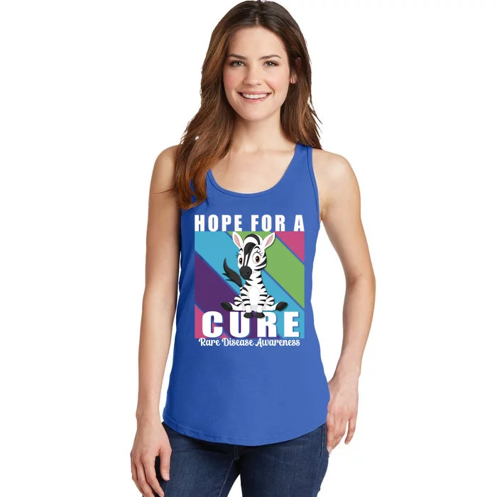 Rare Disease Awareness Day Hope Cure Support Zebra Funny Gift Ladies Essential Tank