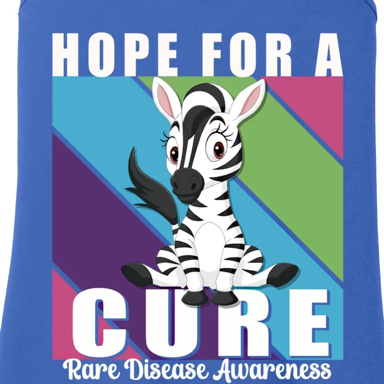 Rare Disease Awareness Day Hope Cure Support Zebra Funny Gift Ladies Essential Tank