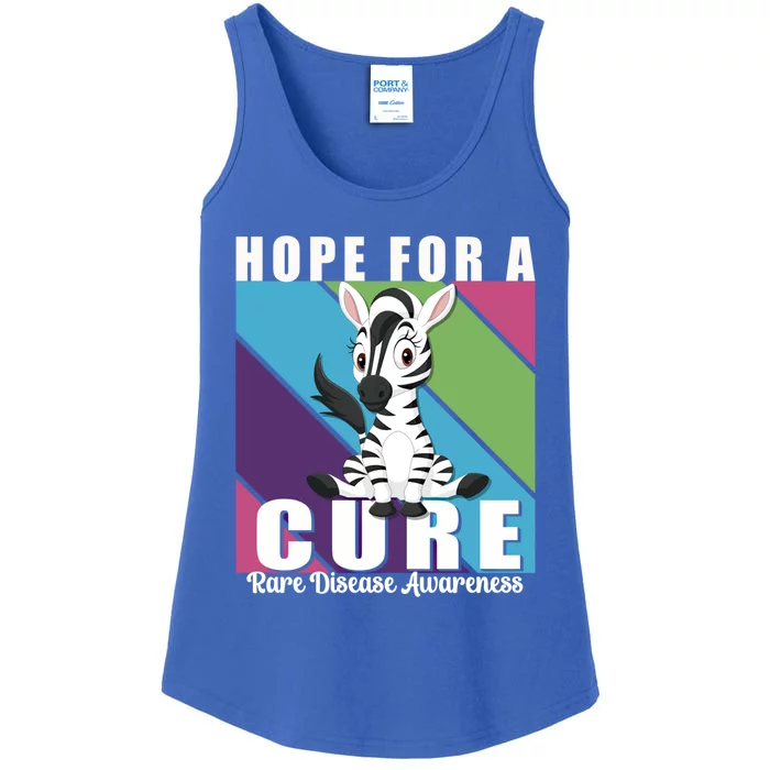 Rare Disease Awareness Day Hope Cure Support Zebra Funny Gift Ladies Essential Tank