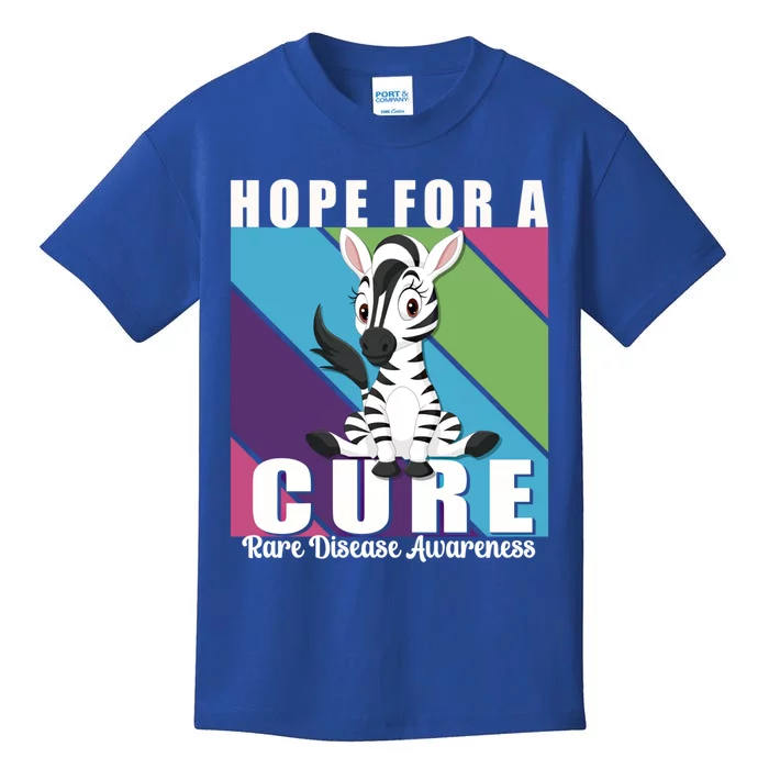 Rare Disease Awareness Day Hope Cure Support Zebra Funny Gift Kids T-Shirt