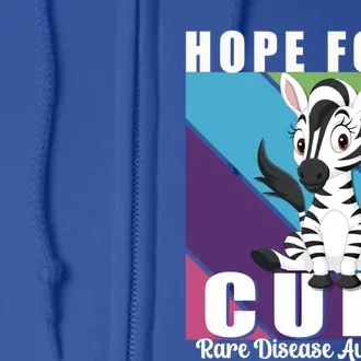 Rare Disease Awareness Day Hope Cure Support Zebra Funny Gift Full Zip Hoodie