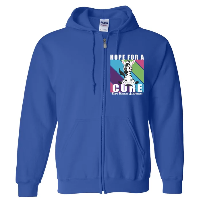 Rare Disease Awareness Day Hope Cure Support Zebra Funny Gift Full Zip Hoodie