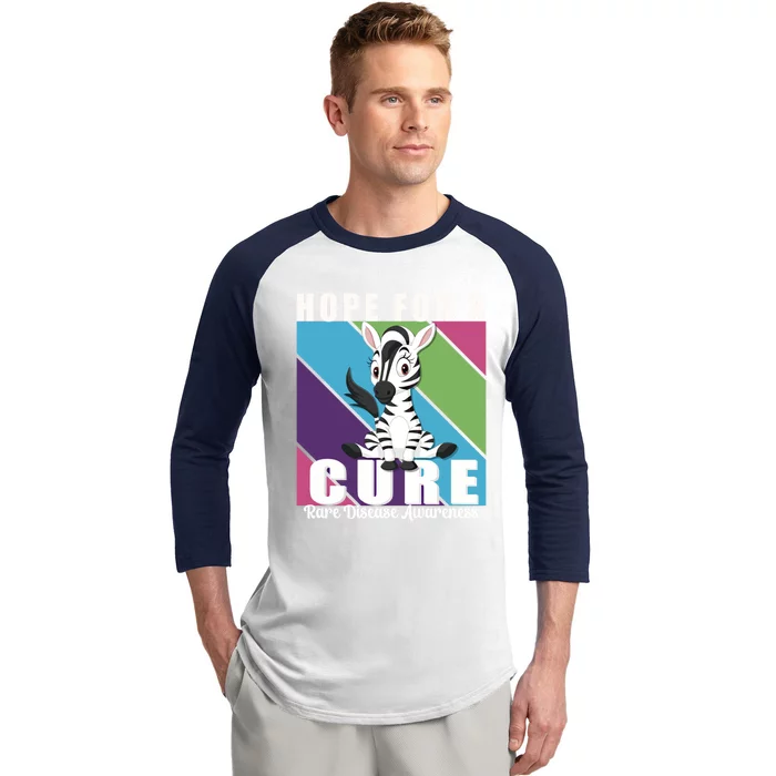 Rare Disease Awareness Day Hope Cure Support Zebra Funny Gift Baseball Sleeve Shirt