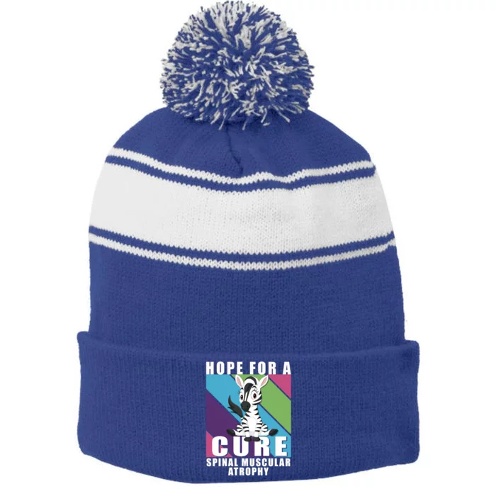 Rare Disease Awareness Day Hope Spinal Muscular Atrophy Sma Funny Gift Stripe Pom Pom Beanie