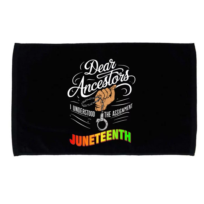 Retro Dear Ancestors I Understood The Assignment Juneteenth Microfiber Hand Towel