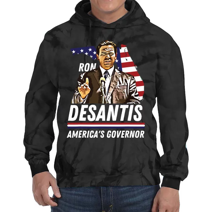 Ron Desantis Americas Governor Florida US Flag Tie Dye Hoodie