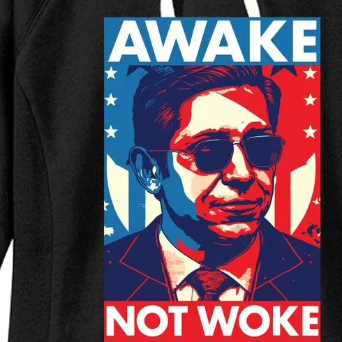 Ron DeSantis Awake Not Woke Florida Governor Women's Fleece Hoodie