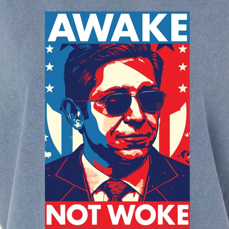 Ron DeSantis Awake Not Woke Florida Governor Garment-Dyed Women's Muscle Tee