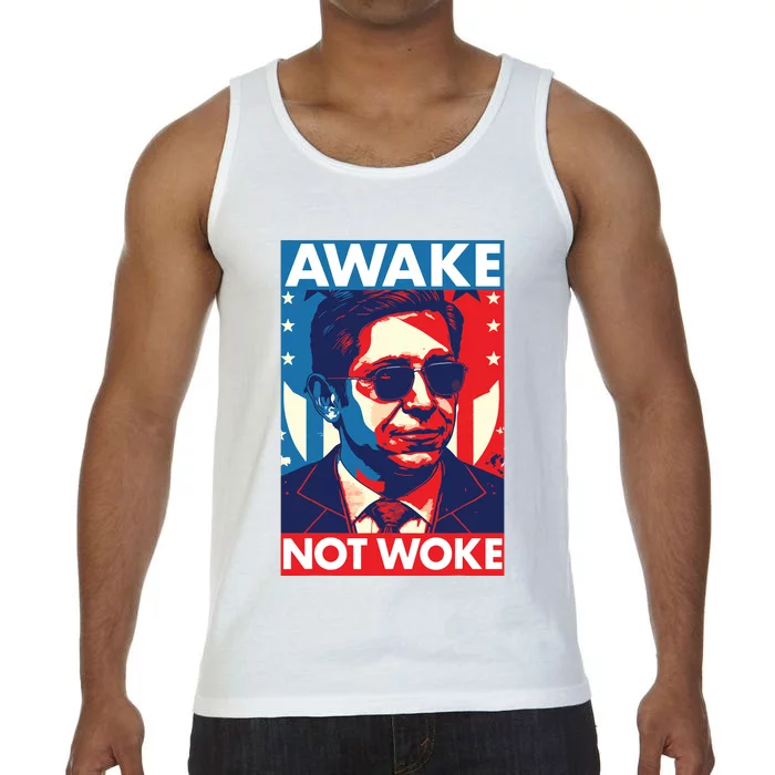 Ron DeSantis Awake Not Woke Florida Governor Comfort Colors® Tank Top