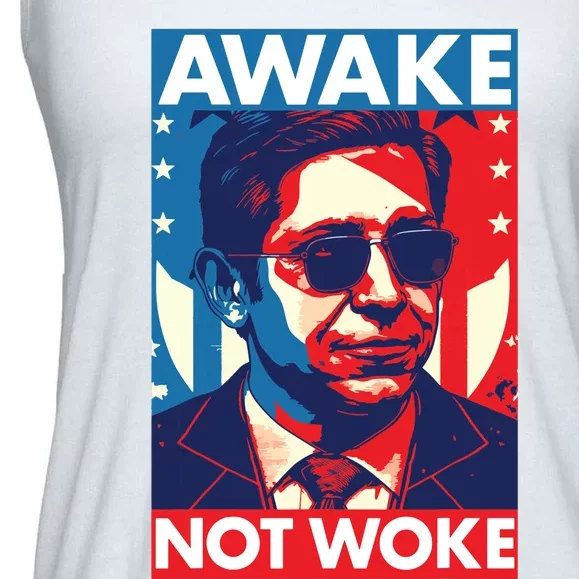 Ron DeSantis Awake Not Woke Florida Governor Ladies Essential Flowy Tank