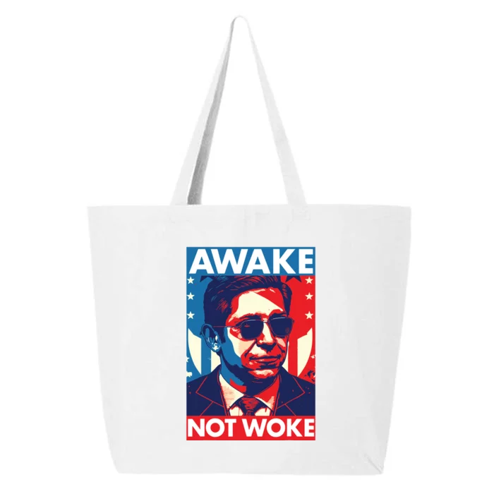 Ron DeSantis Awake Not Woke Florida Governor 25L Jumbo Tote