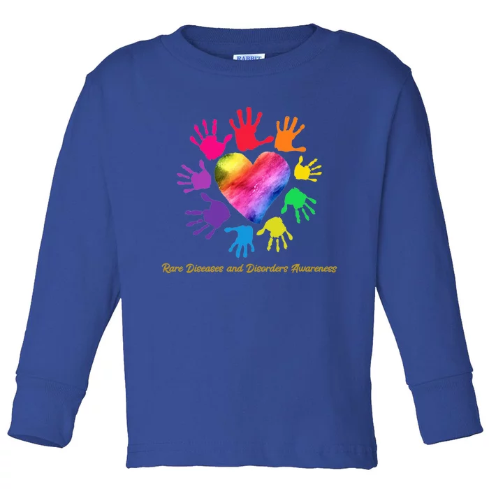 Rare Diseases And Disorders Awareness Hands Gift Cute Gift Toddler Long Sleeve Shirt