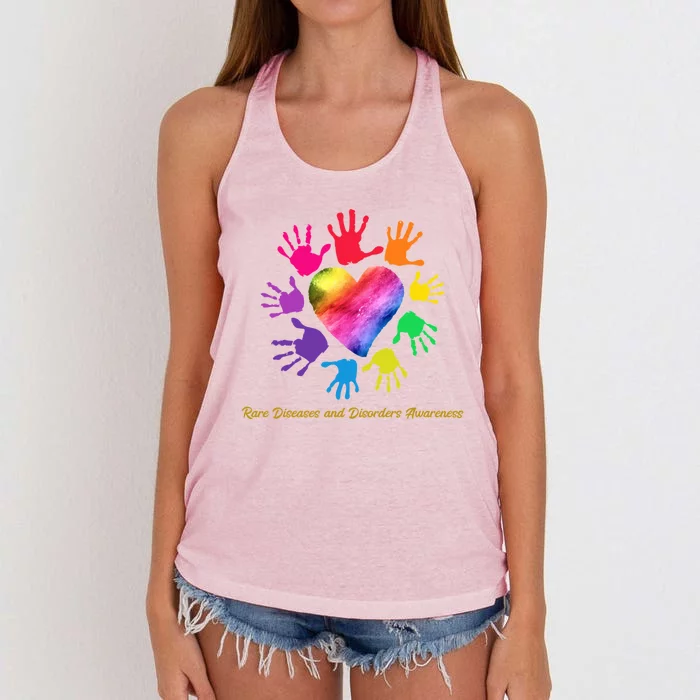 Rare Diseases And Disorders Awareness Hands Gift Cute Gift Women's Knotted Racerback Tank