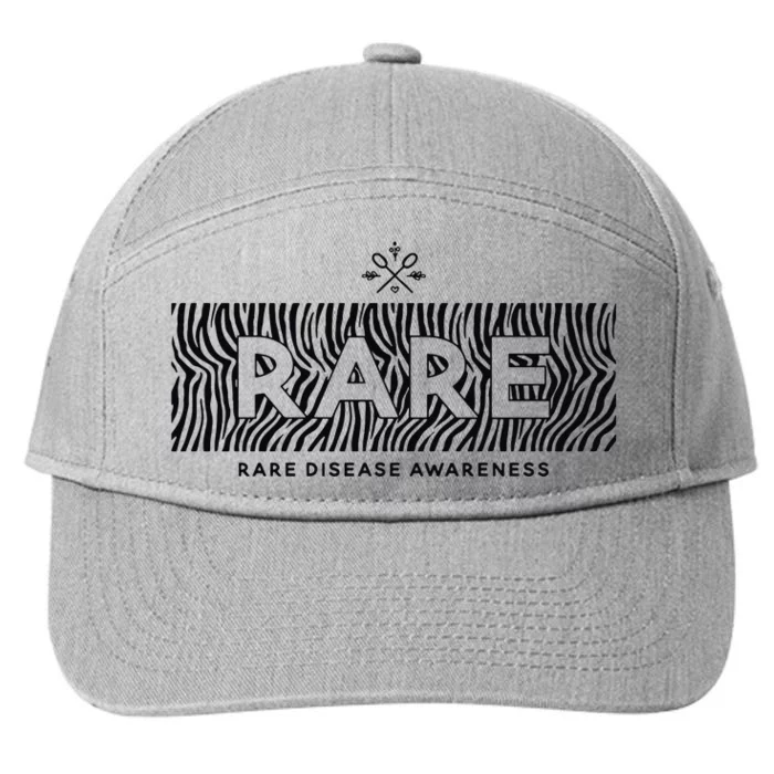 Rare Disease Awareness Rare Rare Chronic Illness 7-Panel Snapback Hat