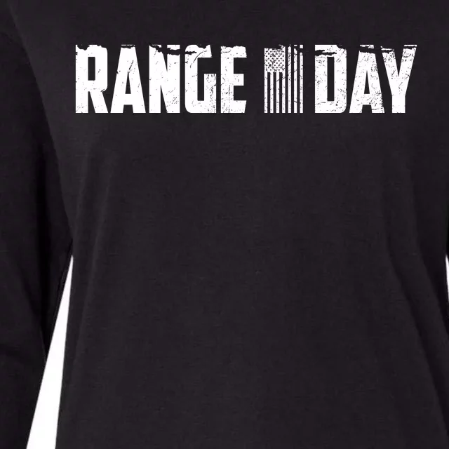 Range Day American Flag Womens Cotton Relaxed Long Sleeve T-Shirt