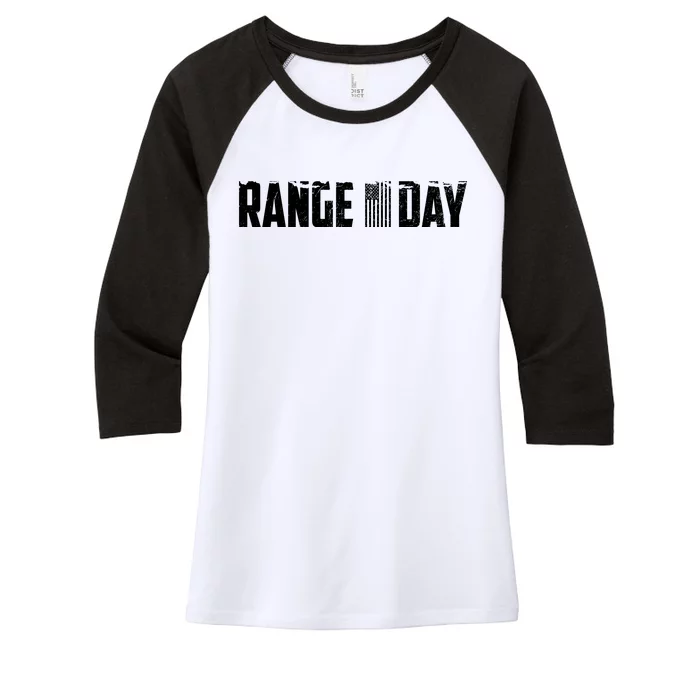 Range Day American Flag Women's Tri-Blend 3/4-Sleeve Raglan Shirt