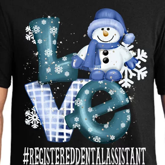 Registered Dental Assistant Love Snow Xmas Winter Season Cute Gift Pajama Set