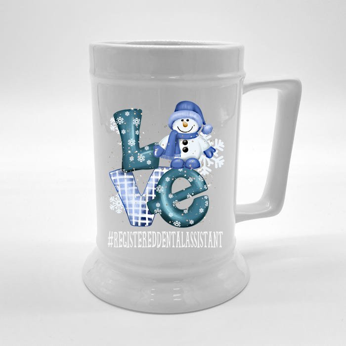 Registered Dental Assistant Love Snow Xmas Winter Season Cute Gift Front & Back Beer Stein