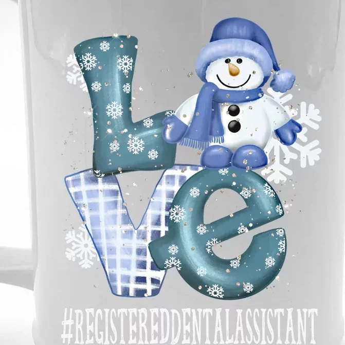 Registered Dental Assistant Love Snow Xmas Winter Season Cute Gift Front & Back Beer Stein