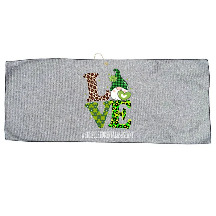 Registered Dental Assistant Love St Patricks Day Gnome Gift Large Microfiber Waffle Golf Towel