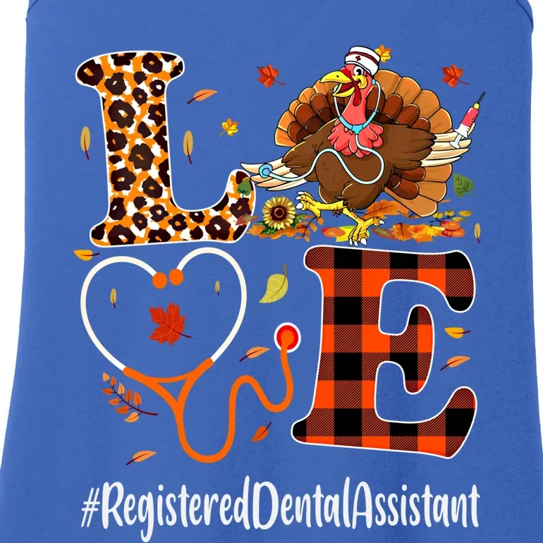 Registered Dental Assistant Love Thanksgiving Leopard Funny Meaningful Gift Ladies Essential Tank