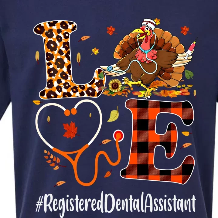 Registered Dental Assistant Love Thanksgiving Leopard Funny Meaningful Gift Sueded Cloud Jersey T-Shirt