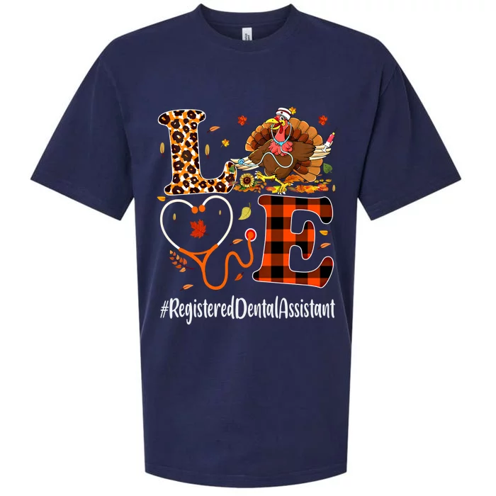 Registered Dental Assistant Love Thanksgiving Leopard Funny Meaningful Gift Sueded Cloud Jersey T-Shirt